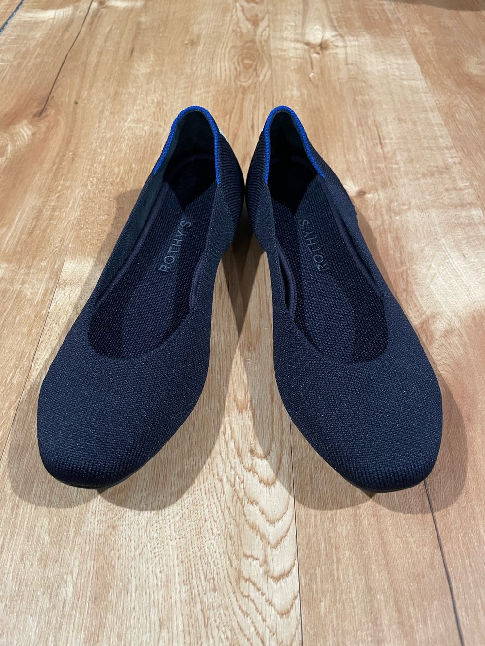 Rothy’s The Flat Women’s Size 8 Navy Blue Knit Ballet Flats Slip On Shoes